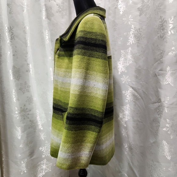 NWOT ABBIE MAGS Shades of Green Wool Blend Lined Jacket Blazer (M) - Picture 4 of 14